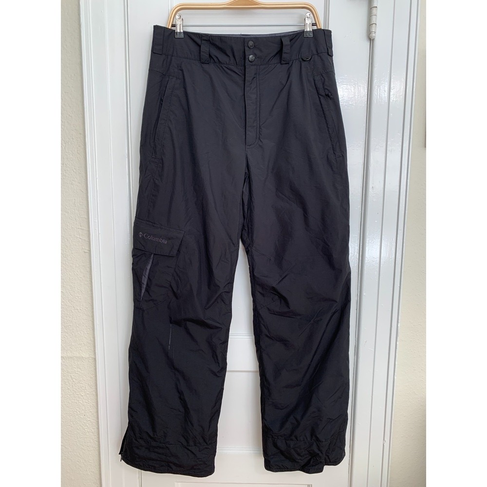 Columbia Omni-Tech Mens M Ski Snow Pants Black Insulated Waterproof Cargo